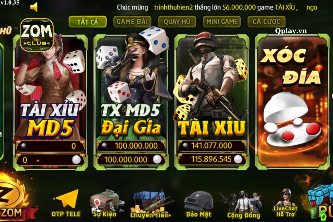 Giao diện cổng game uy tín hàng đầu Việt Nam